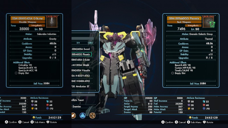 Phoenix and Buster level 50 intergalactic Skell weapons