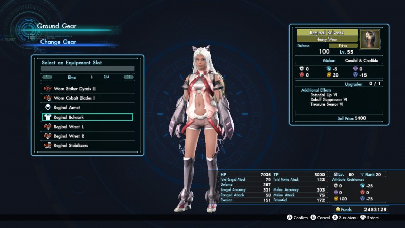 Elma wearing full C&C treasure sensor armor
